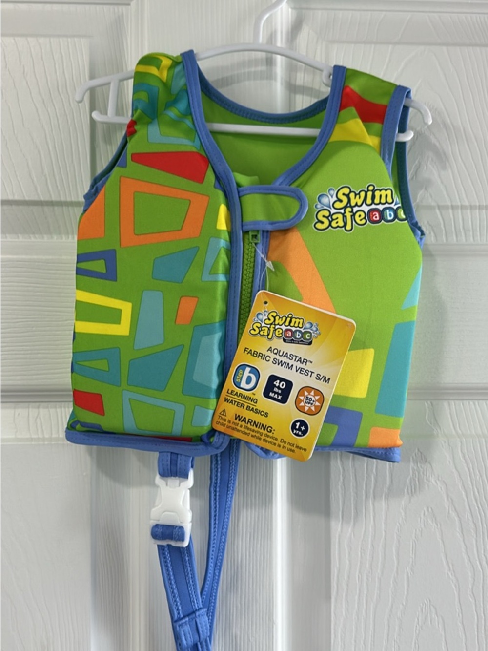 Kids Green Swim Vest - Aquastar Fabric, Size S/M